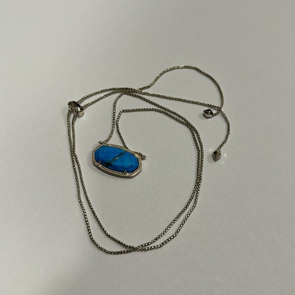 Kendra Scott Delaney Pendant Necklace aqua Howlite" - Picture 11 of 11